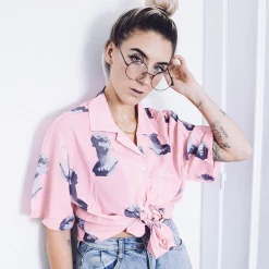 Unzzy Harajuku David Pistol T-Shirt KF30387