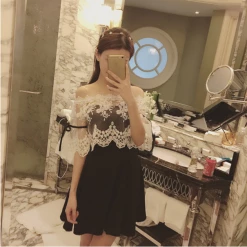 Unzzy Chic Black And White Dress KF90063 HOT SALE