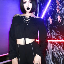 Unzzy Tops Harajuku Lace-up Top KF90107