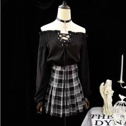 Unzzy Tops Harajuku Lace-up Top KF90107