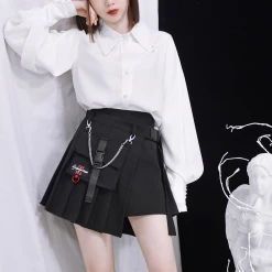 Unzzy HOT SALE Ulzzang Black Plaid Skirt KF90116 30 Unzzy HOT SALE Ulzzang Black Plaid Skirt KF90116