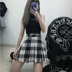 Unzzy Ulzzang Plaid Skirt KF90277 HOT SALE