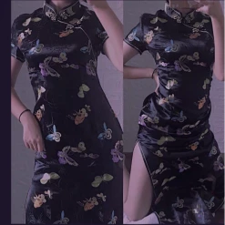 Unzzy HOT SALE Dark Vintage Cheongsam KF90376