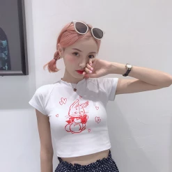 Unzzy Chic Bunny T-shirt KF90405 HOT SALE