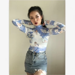 Unzzy Chic Long Sleeve T-Shirt KF90431 HOT SALE