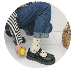 Unzzy HOT SALE Vintage Black Leather Shoes KF90483