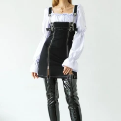 Unzzy Black Denim Skirt KF90522 HOT SALE