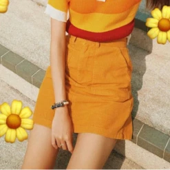 Unzzy Rainbow T-shirt + Orange Skirt KF90523 HOT SALE 11 Unzzy Rainbow T-shirt + Orange Skirt KF90523 HOT SALE