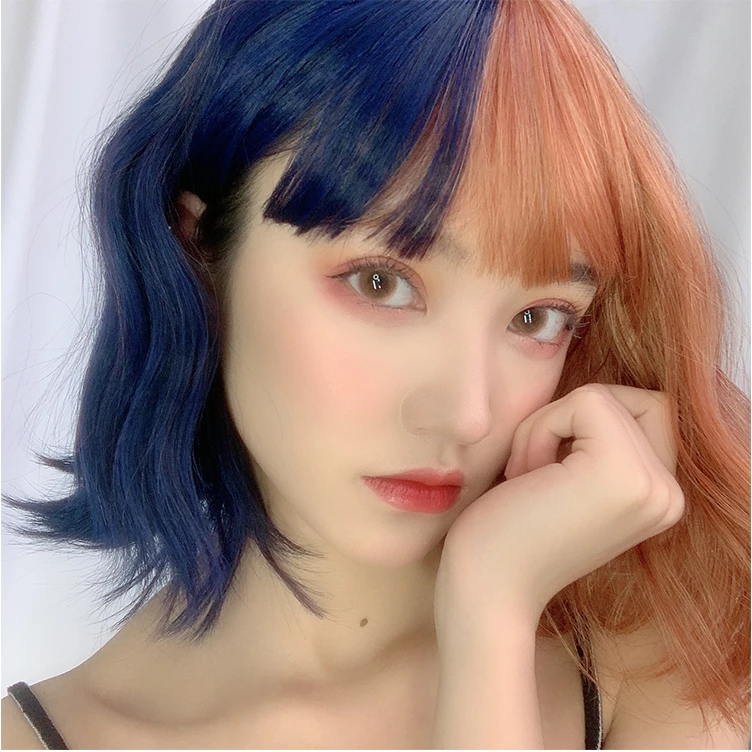 Unzzy Blue And Yellow Wig KF90602 2 Unzzy Blue And Yellow Wig KF90602