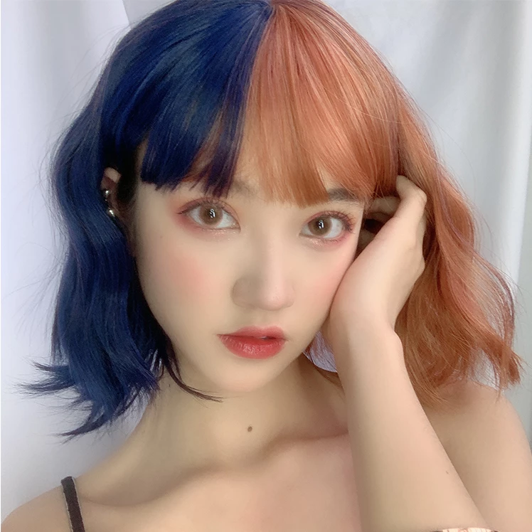 Unzzy Blue And Yellow Wig KF90602 3 Unzzy Blue And Yellow Wig KF90602