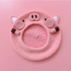 Unzzy HOT SALE Pink Pig Beret KF9274