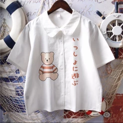 Unzzy Cartoon Bear Shirt KF9326