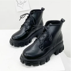 Unzzy Black Martin Boots KF9401