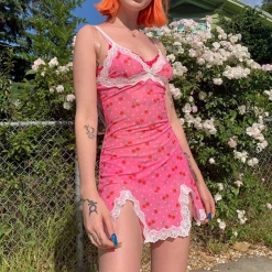 Unzzy Cherry Lace Dress KF9421