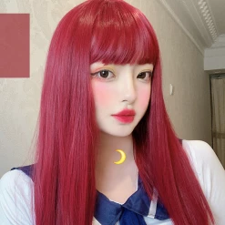 Unzzy HOT SALE Red Long Straight Wig KF9441