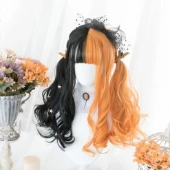 Unzzy HOT SALE Black + Orange Wig KF81188