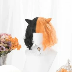 Unzzy HOT SALE Black + Orange Wig KF81188