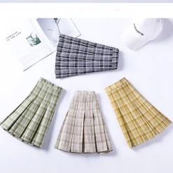 Unzzy Avocado Pleated Skirt KF9456