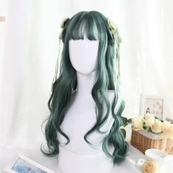 Unzzy HOT SALE Dark Green Long Roll Wig KF9494 16 Unzzy HOT SALE Dark Green Long Roll Wig KF9494