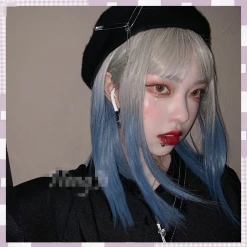 Unzzy Blue And Gray Gradient Wig KF9512 HOT SALE 8 Unzzy Blue And Gray Gradient Wig KF9512 HOT SALE