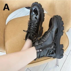 Unzzy Black Martin Boots KF9558