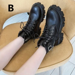 Unzzy Black Martin Boots KF9558 7 Unzzy Black Martin Boots KF9558