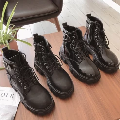 Unzzy Black Martin Boots KF9558 8 Unzzy Black Martin Boots KF9558