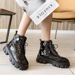 Unzzy Black Martin Boots KF9558 9 Unzzy Black Martin Boots KF9558