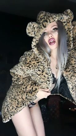 Unzzy Plush Leopard Coat KF9544 HOT SALE