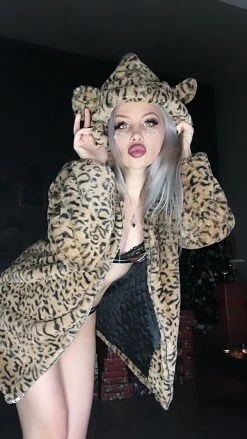 Unzzy Plush Leopard Coat KF9544 HOT SALE