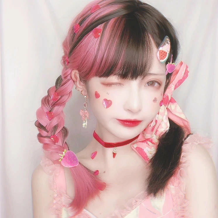 Unzzy Pink Black Wig KF81203 HOT SALE 1 Unzzy Pink Black Wig KF81203 HOT SALE