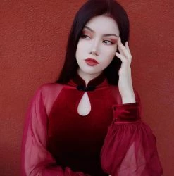 Unzzy Punk Red Cheongsam KF9385