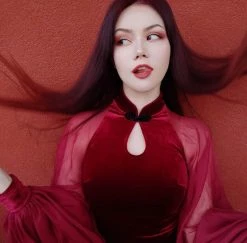 Unzzy Punk Red Cheongsam KF9385