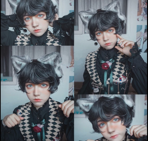 Unzzy HOT SALE Harajuku Short Roll Wig KF81181 3 Unzzy HOT SALE Harajuku Short Roll Wig KF81181