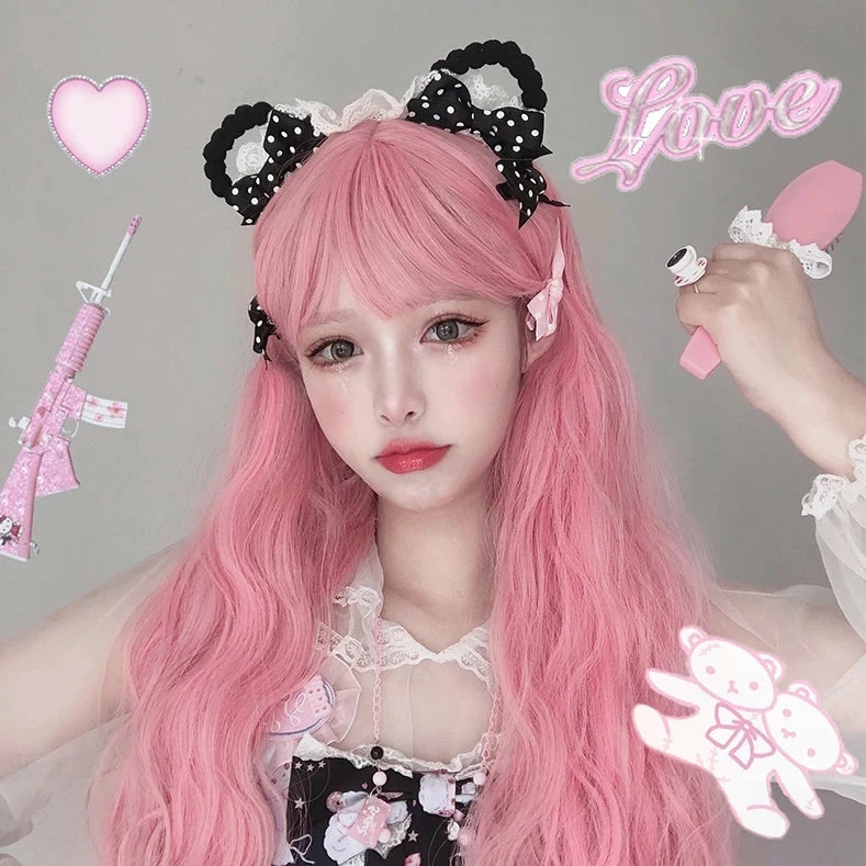 Unzzy Pink Long Curly Wig KF81461 7 Unzzy Pink Long Curly Wig KF81461