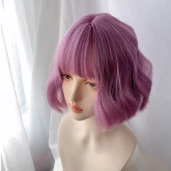 Unzzy HOT SALE Purple Short Curly Wig KF81395