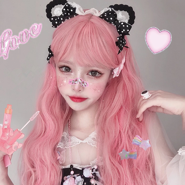 Unzzy Pink Long Curly Wig KF81461 4 Unzzy Pink Long Curly Wig KF81461