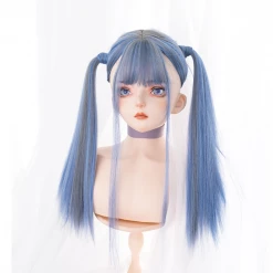 Unzzy HOT SALE Blue Long Straight Wig KF81473
