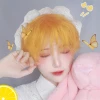 Unzzy HOT SALE Lemon Yellow Short Curly Wig KF81549