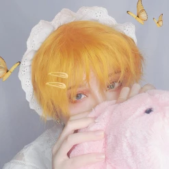 Unzzy HOT SALE Lemon Yellow Short Curly Wig KF81549