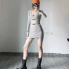 HOT SALE Unzzy High Waist Tank Top + Skirt Two-piece Suit KF50003