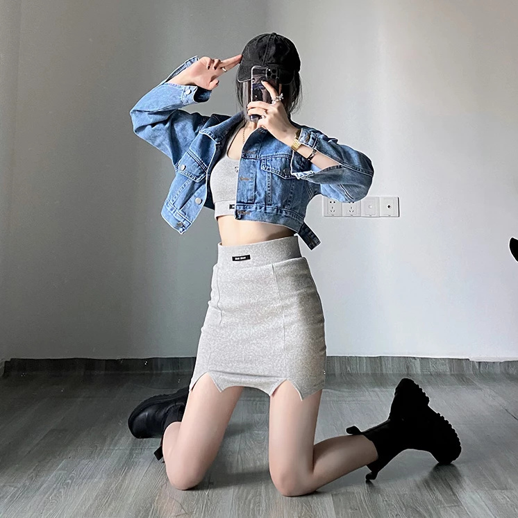 HOT SALE Unzzy High Waist Tank Top + Skirt Two-piece Suit KF50003 9 HOT SALE Unzzy High Waist Tank Top + Skirt Two-piece Suit KF50003