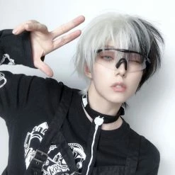 Unzzy Black And White Short Wig KF81642 HOT SALE