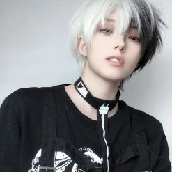 Unzzy Black And White Short Wig KF81642 HOT SALE