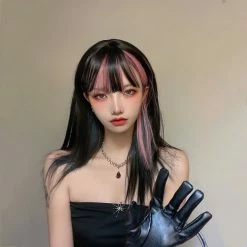 Unzzy Black Pink Wig KF81663