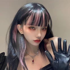 Unzzy Black Pink Wig KF81663