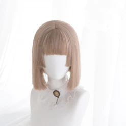 Unzzy Milk Tea Short Straight Wig KF81665