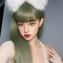 Unzzy Green Long Straight Wig KF81668