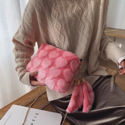 Unzzy HOT SALE Chain Plush Bag KF81703