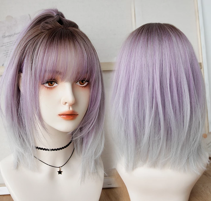 Unzzy HOT SALE Purple Gradient Wig KF81747 5 Unzzy HOT SALE Purple Gradient Wig KF81747